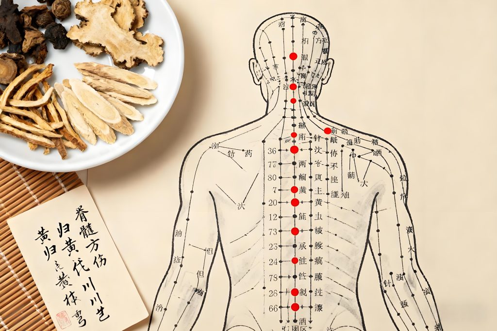 Pharmacopée chinoise et méridiens d'acupuncture